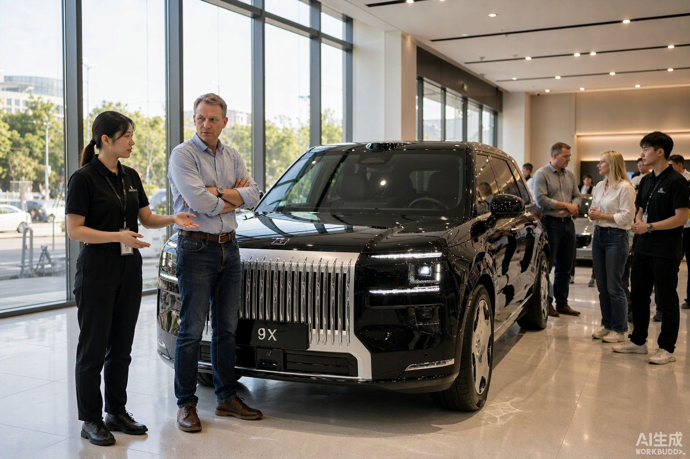 Geely showroom visit with foreign customers